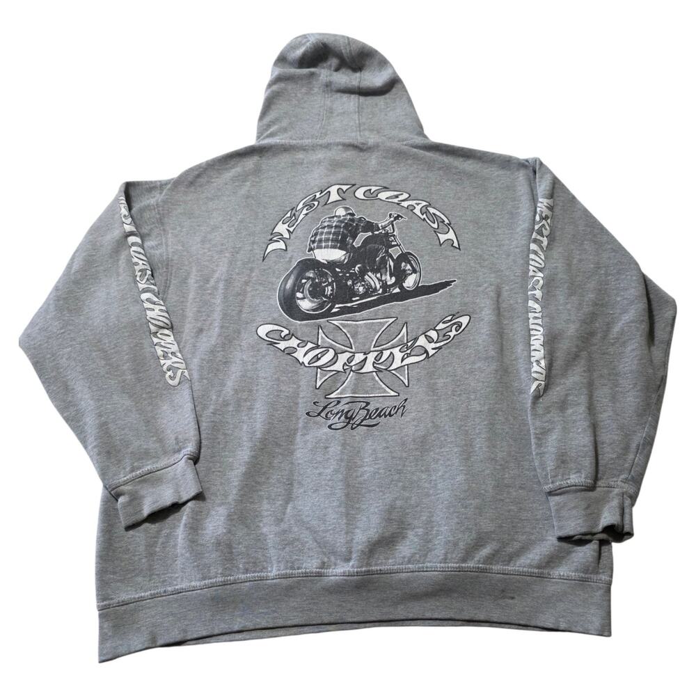 Jesse Who West Coast Choppers Hoodie Gray Biker Motorcycle Y2K Graphic XL?